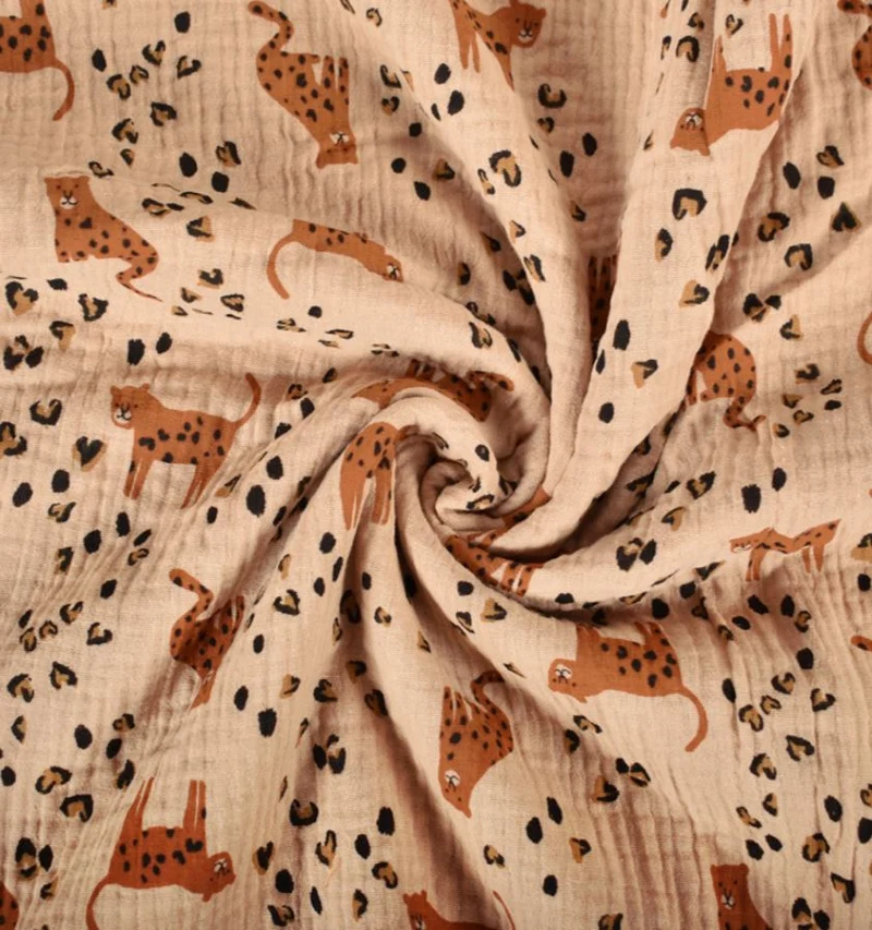 Musselin Leopard beige *Ab 50 cm
