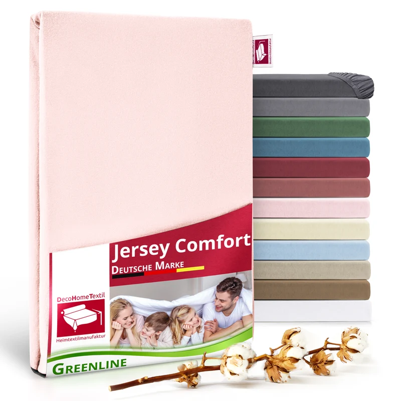 Greenline Spannbettuch Spannbettlaken Premium Jersey aus 100% Baumwolle