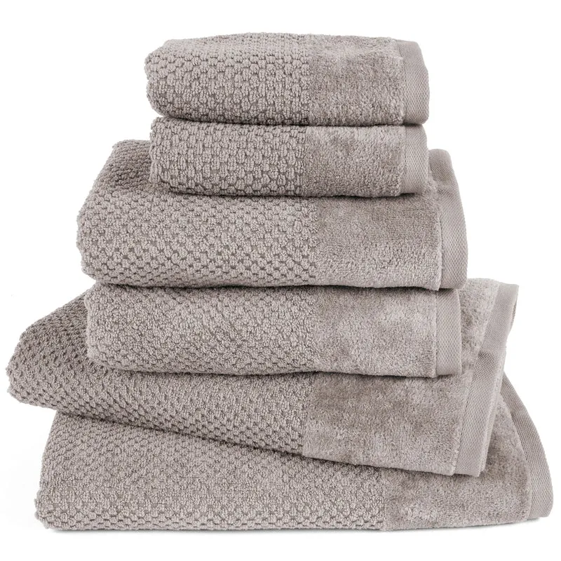 Handtuch Set Popcorn - Taupe - 2x30x50 + 2x50x100 + 2x70x140 cm