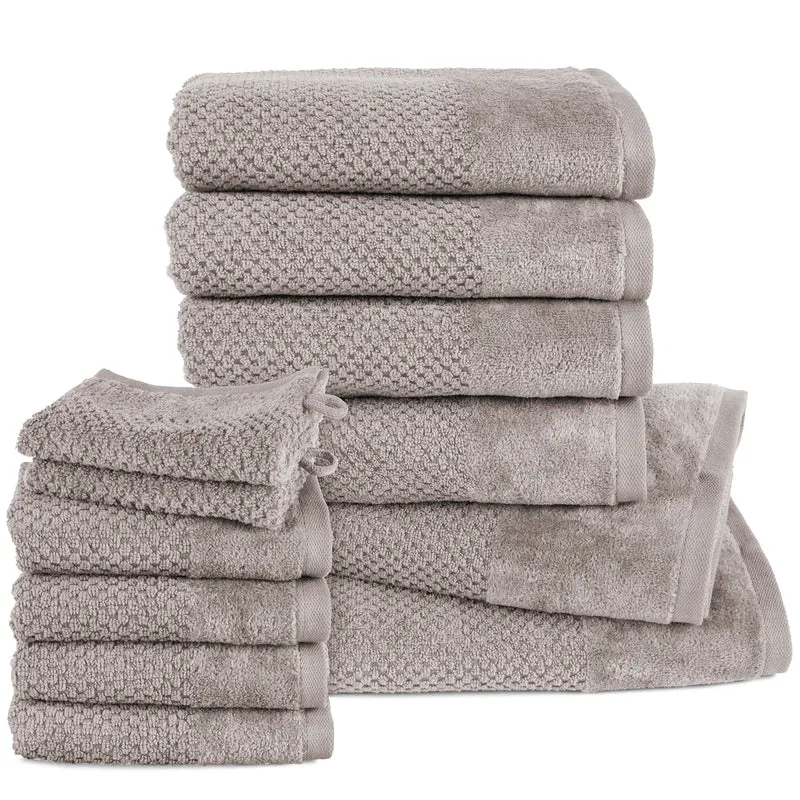 Handtuch Set Popcorn - Taupe - 2x16x21 + 4x30x50 + 4x50x100 + 2x70x140 cm