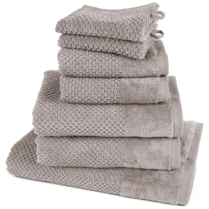 Handtuch Set Popcorn - Taupe - 2x16x21 + 2x30x50 + 2x50x100 + 70x140 cm