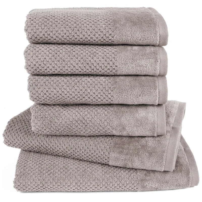 Handtuch Set Popcorn - Taupe - 4x50x100 + 2x70x140 cm