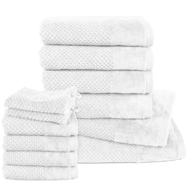 Handtuch Set Popcorn - Weiß - 2x16x21 + 4x30x50 + 4x50x100 + 2x70x140 cm