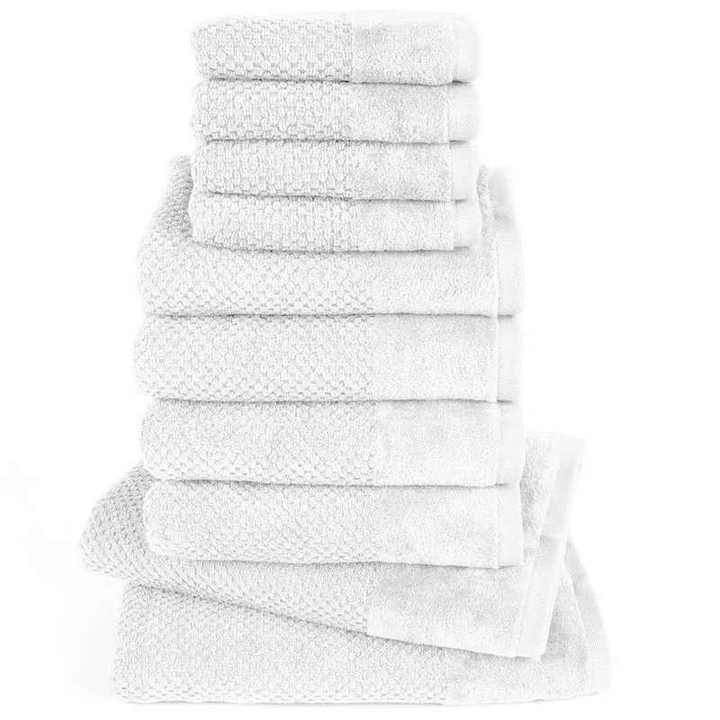 Handtuch Set Popcorn - Weiß - 4x30x50 + 4x50x100 + 2x70x140 cm