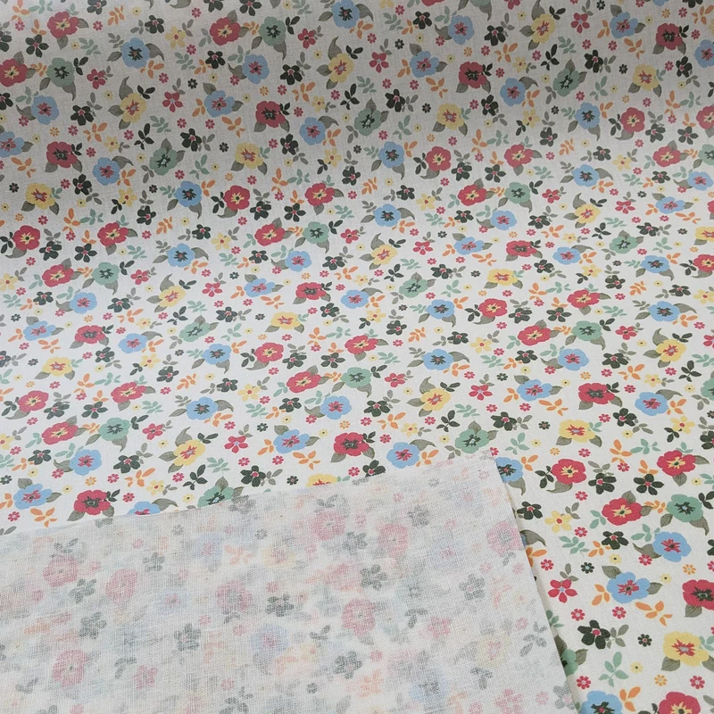 Tischdeckenstoff recycelt Streublümchen *Ab 50cm