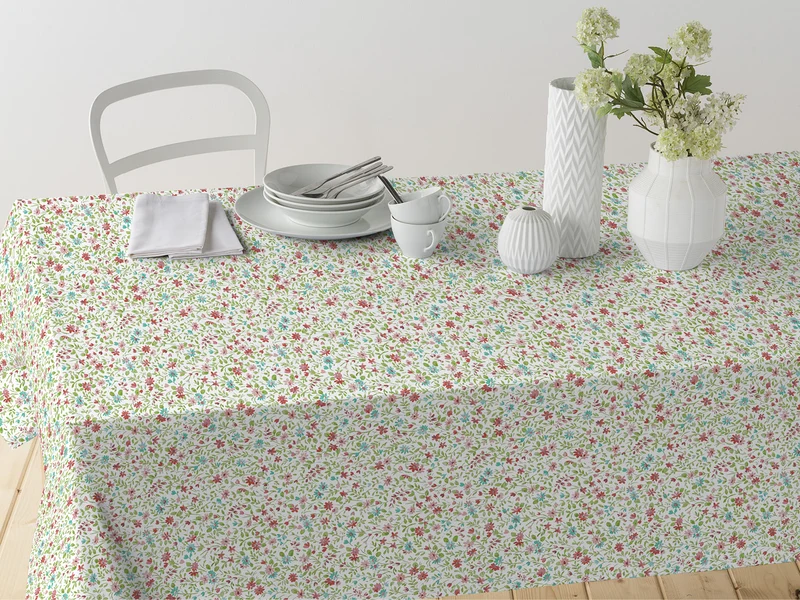 Tischdeckenstoff recycelt Blumen & Blätter *Ab 50cm