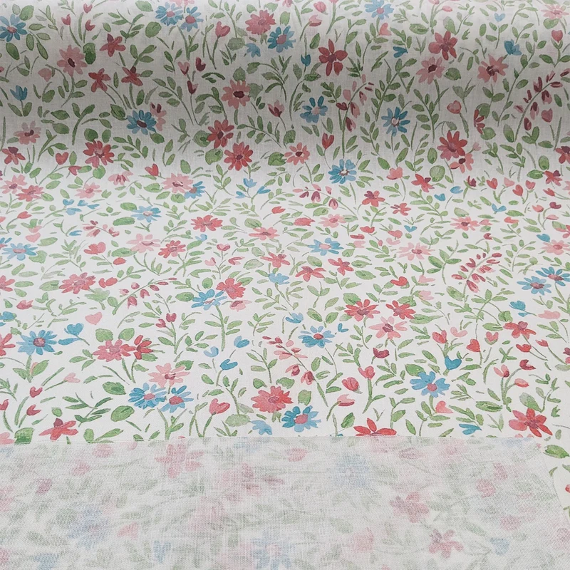 Tischdeckenstoff recycelt Blumen & Blätter *Ab 50cm