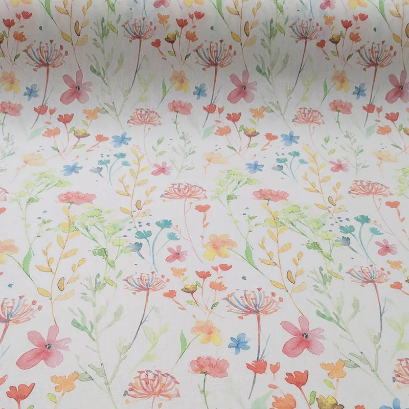 Tischdeckenstoff recycelt Blumen Aquarell *Ab 50c
