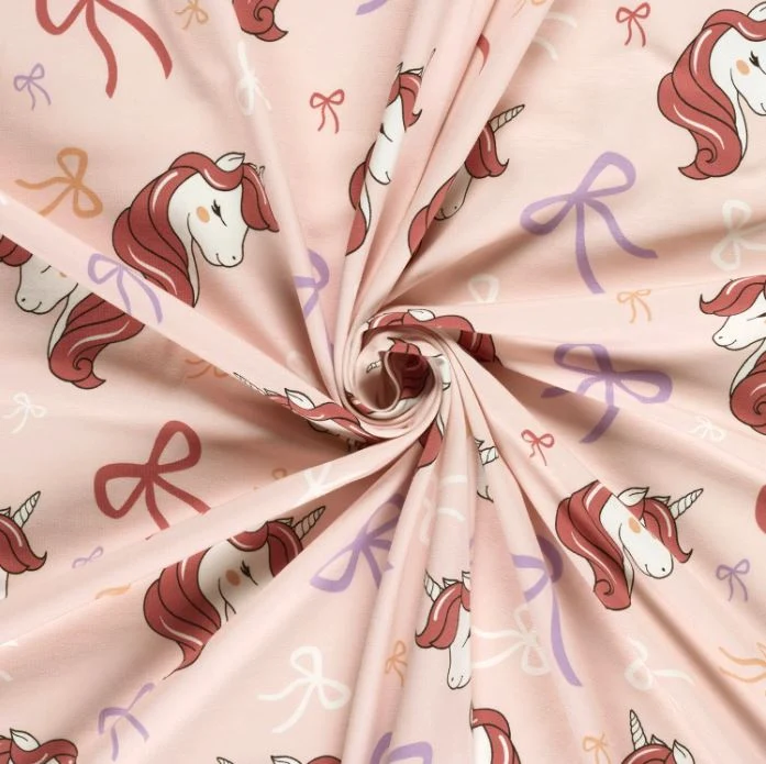 Baumwolljersey Einhorn rosa *Ab 50cm