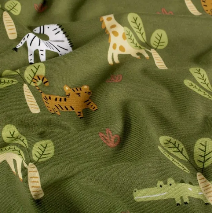 Baumwolljersey Safari grün *Ab 50cm