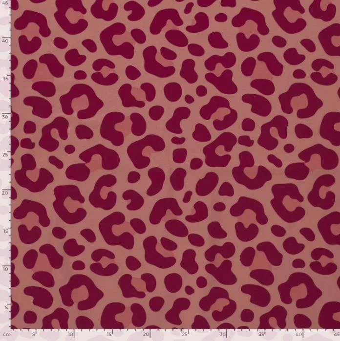 Baumwolljersey Leo pink auf altrosa *Ab 50cm