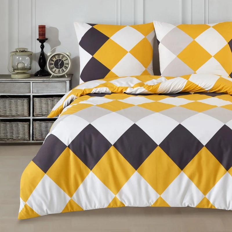 Renforcé Bettwäsche "Anaga Yellow", 100% Baumwolle, Reißverschluss, 80x80 cm Kissenbezug