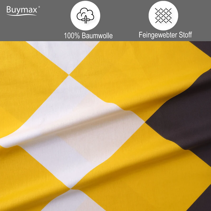 Renforcé Bettwäsche "Anaga Yellow", 100% Baumwolle, Reißverschluss, 80x80 cm Kissenbezug