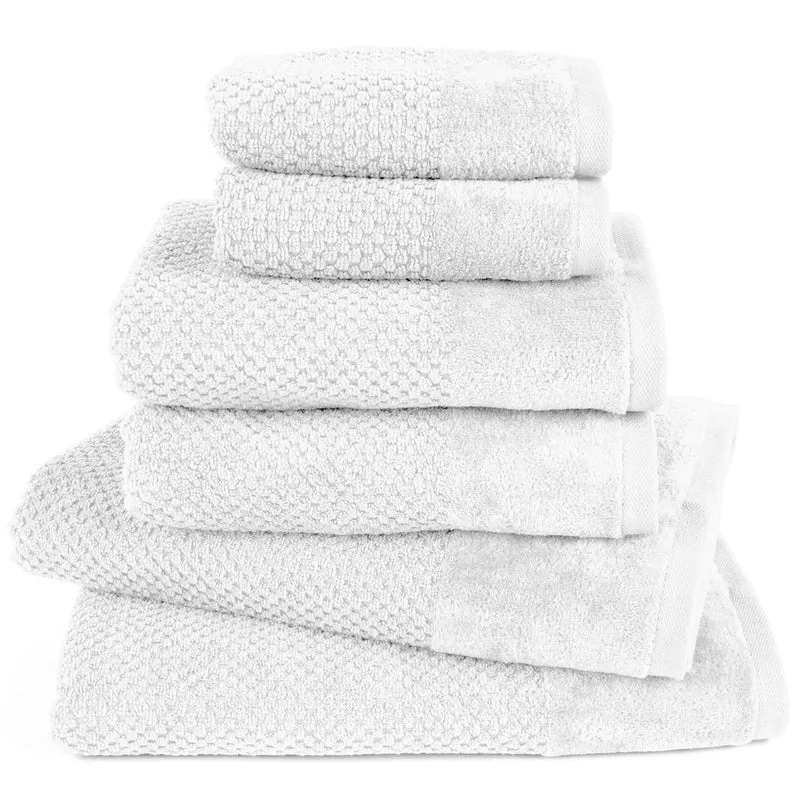 Handtuch Set Popcorn - Weiß - 2x30x50 + 2x50x100 + 2x70x140 cm