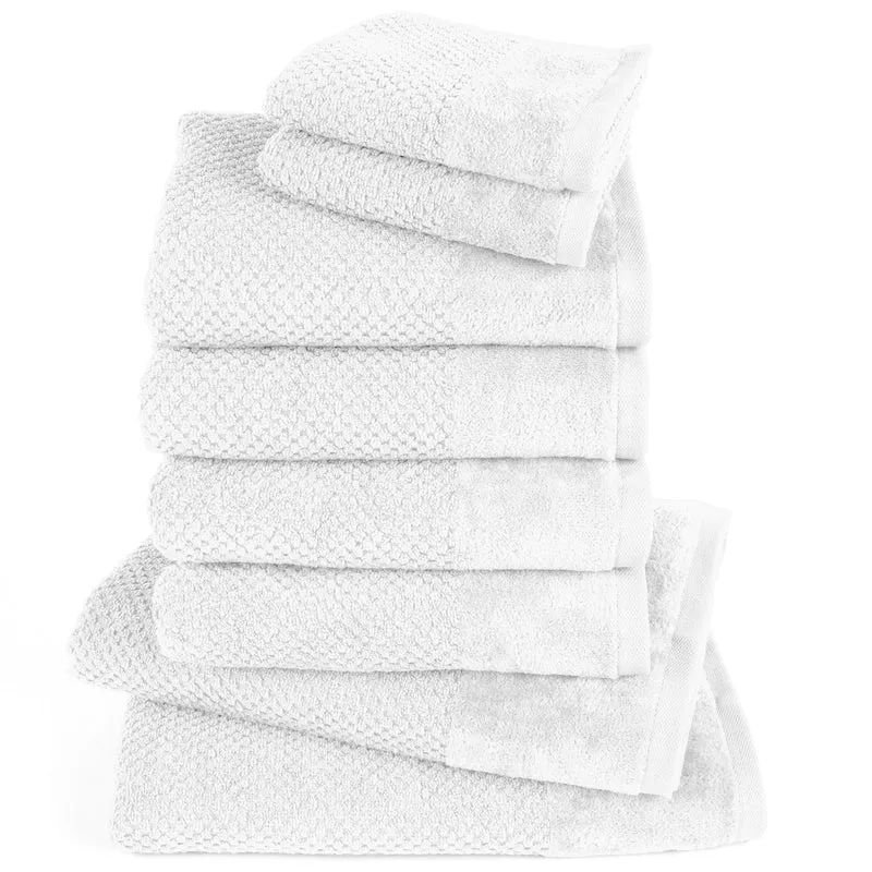 Handtuch Set Popcorn - Weiß - 2x30x50 + 4x50x100 + 2x70x140 cm