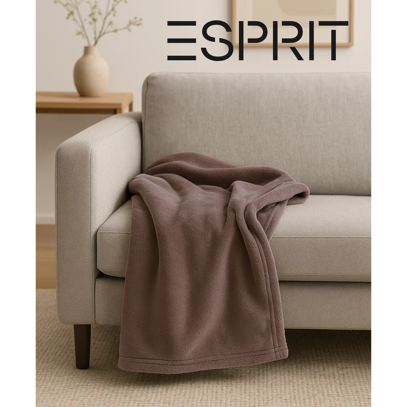 ESPRIT Fleecedecke - leicht & flauschig -Wendedecke - 150x200cm
