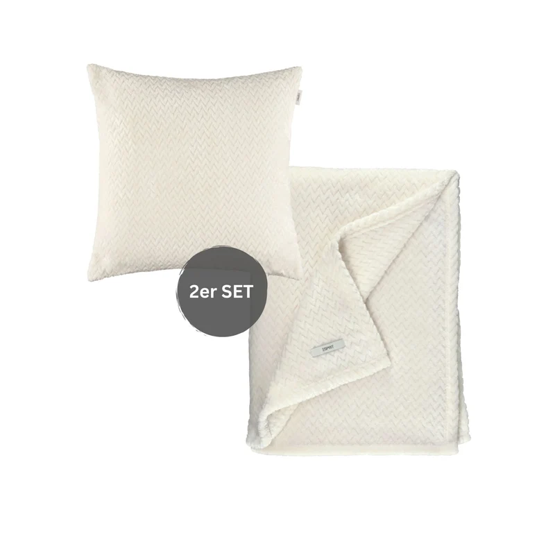 ESPRIT Wohlfühl-Set - Decke 140x190cm & Kissenbezug 45x45cm