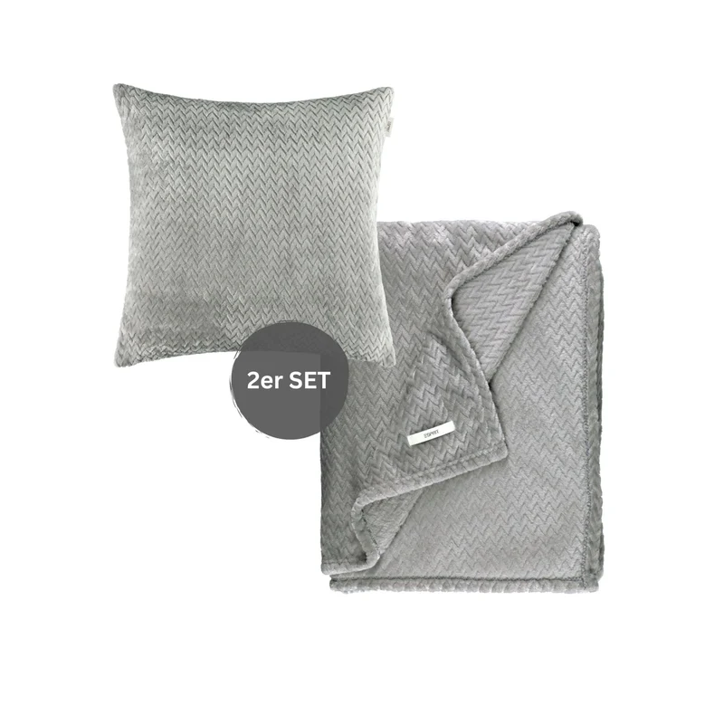 ESPRIT Wohlfühl-Set - Decke 140x190cm & Kissenbezug 45x45cm