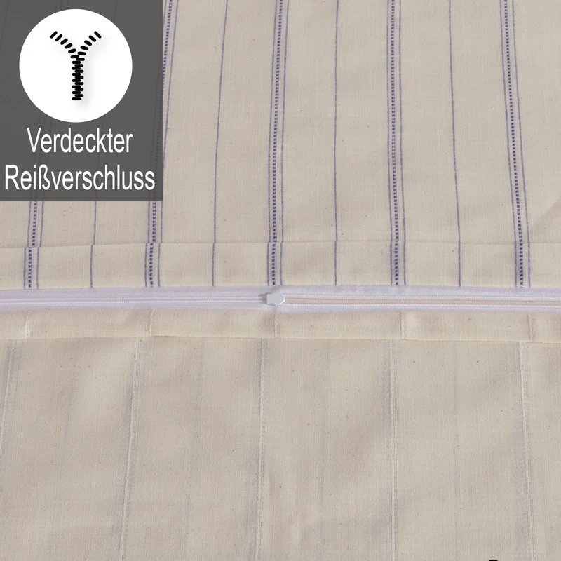 Natur Bettwäsche, Slub Yarn Dyed, Reißverschluss, 100% Baumwolle