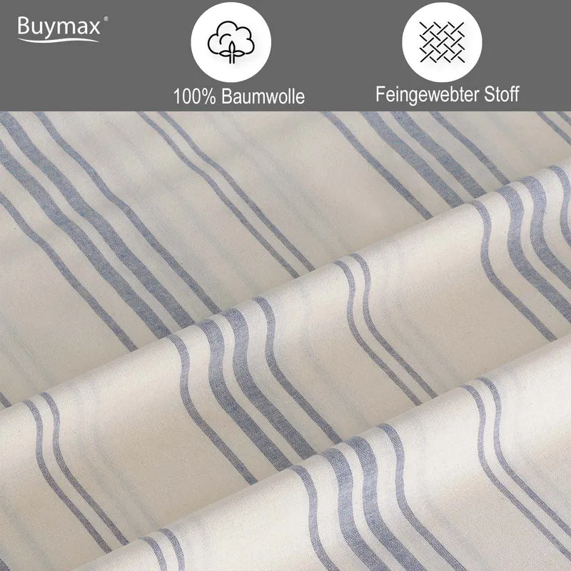 Natur Bettwäsche, Yarn Dyed, Reißverschluss, 100% Baumwolle, gestreift