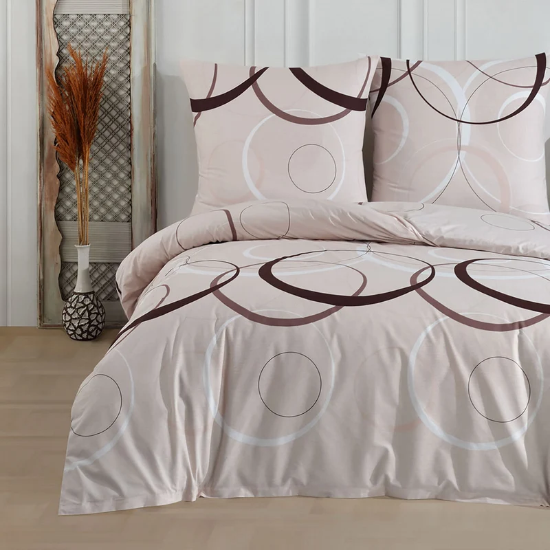 Renforcé Bettwäsche "Wave", Beige, 100% Baumwolle, Reißverschluss, 80x80 cm Kissenbezug
