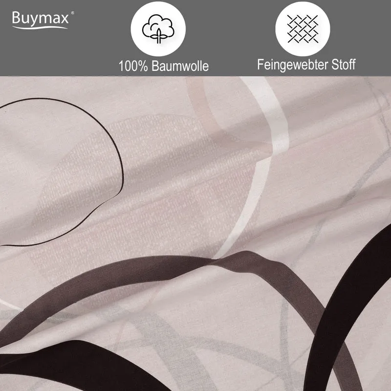 Renforcé Bettwäsche "Wave", Beige, 100% Baumwolle, Reißverschluss, 80x80 cm Kissenbezug