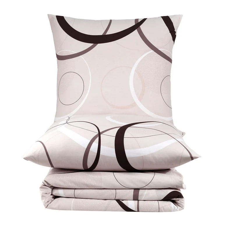 Renforcé Bettwäsche "Wave", Beige, 100% Baumwolle, Reißverschluss, 80x80 cm Kissenbezug