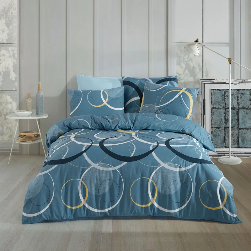 Renforcé Bettwäsche "Wave", 100% Baumwolle, Reißverschluss, 80x80 cm Kissenbezug