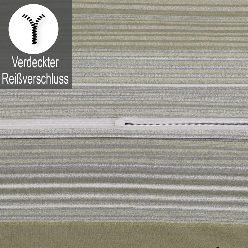 Renforcé Bettwäsche "Vanda", 100% Baumwolle, Reißverschluss, 80x80 cm Kissenbezug