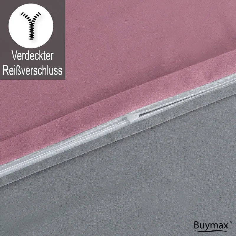 Renforcé Wende-Bettwäsche Set, 100% Baumwolle, Reißverschluss, 80x80 cm Kissenbezug