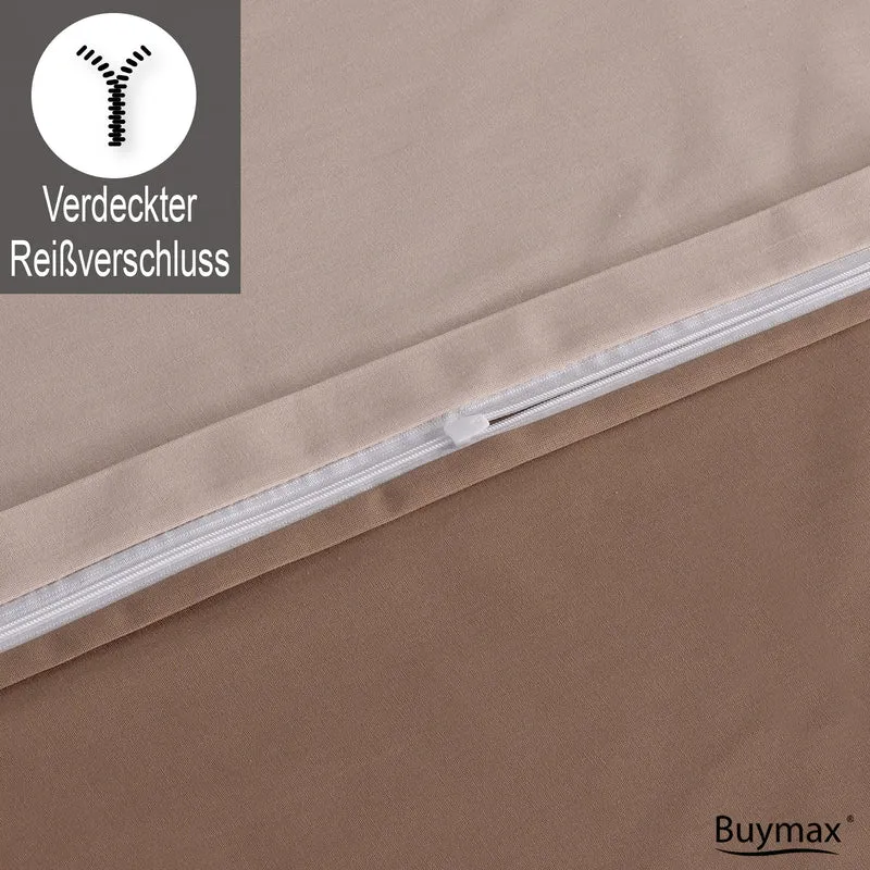 Renforcé Wende-Bettwäsche Set, 100% Baumwolle, Reißverschluss, 80x80 cm Kissenbezug