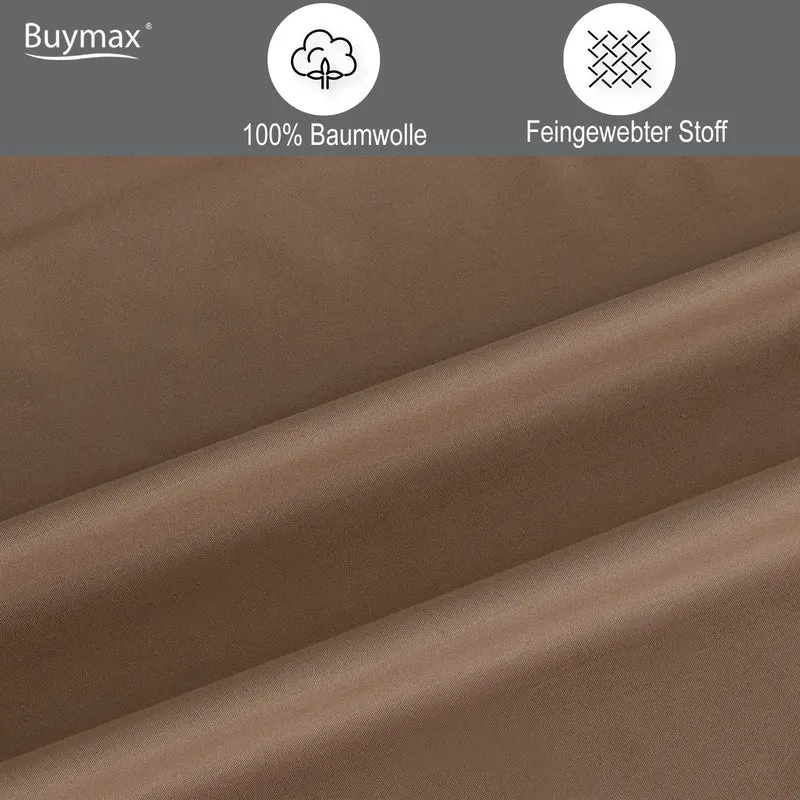 Renforcé Wende-Bettwäsche Set, 100% Baumwolle, Reißverschluss, 80x80 cm Kissenbezug