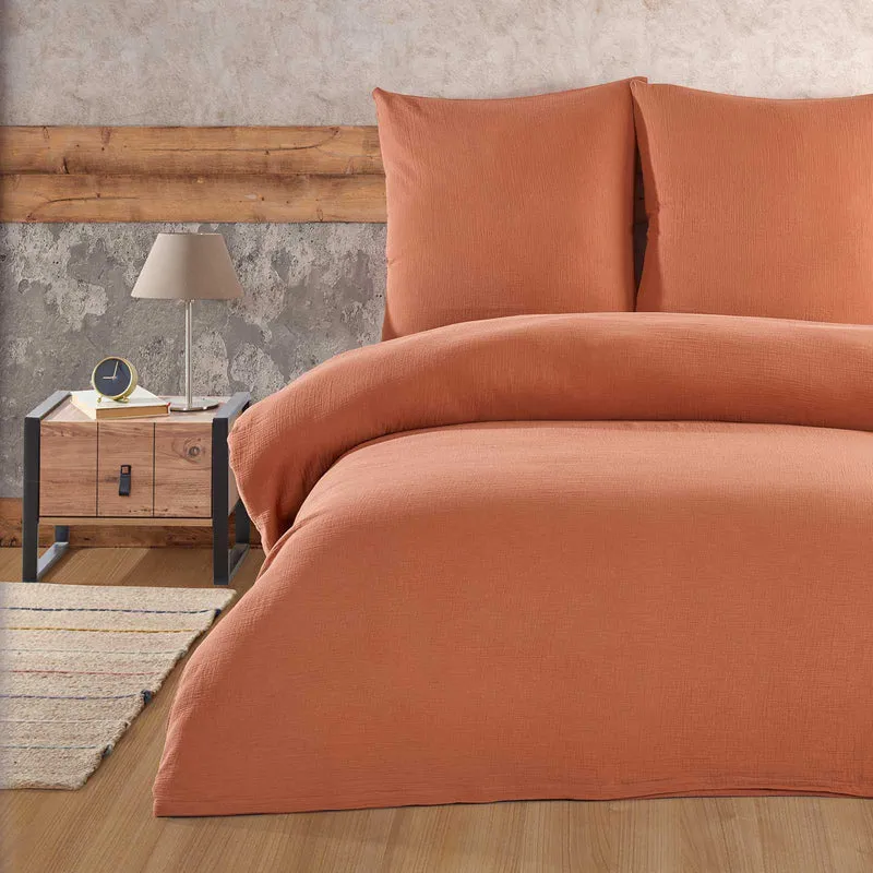 Musselin Bettwäsche Set, Uni, 100% Baumwolle, 80x80 cm Kissenbezug