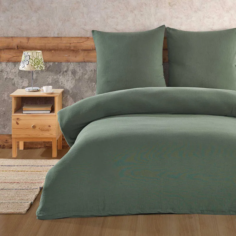 Musselin Bettwäsche Set, Uni, 100% Baumwolle, 80x80 cm Kissenbezug