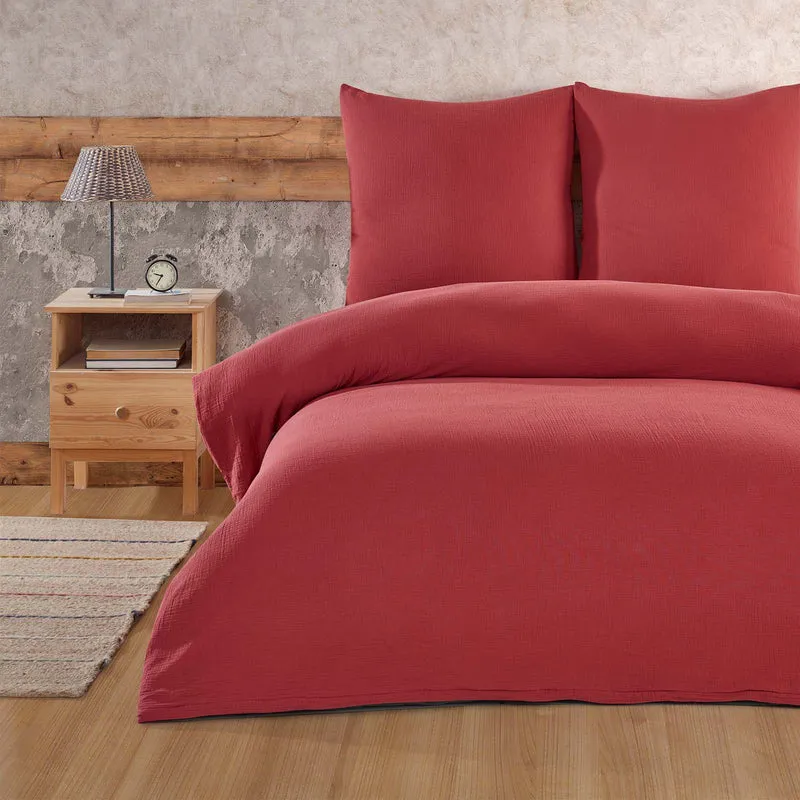 Musselin Bettwäsche Set, Uni, 100% Baumwolle, 80x80 cm Kissenbezug