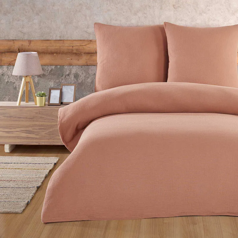 Musselin Bettwäsche Set, Uni, 100% Baumwolle, 80x80 cm Kissenbezug