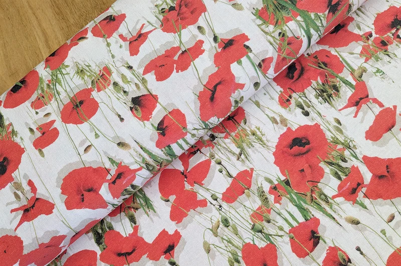Dekostoff Mohnblumen *Ab 50cm