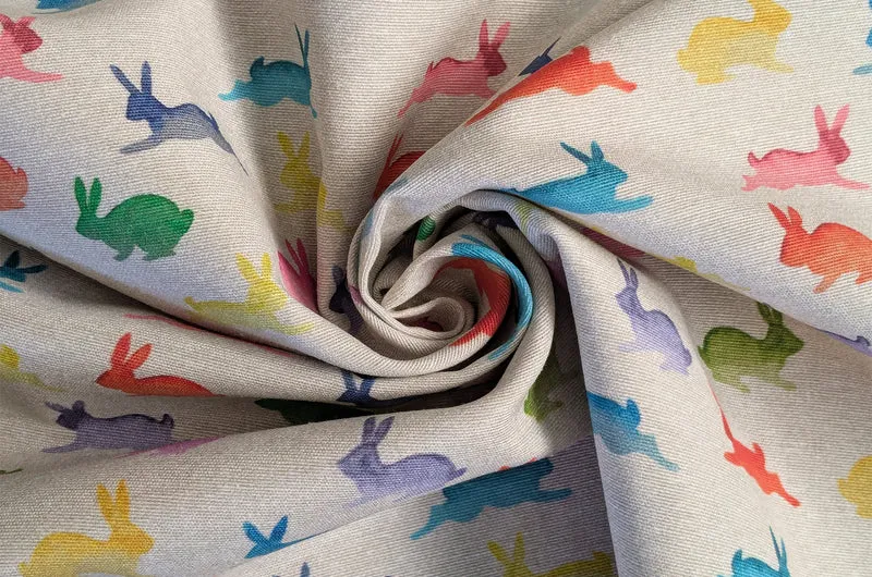 Dekostoff bunte Hasen *Ab 50cm