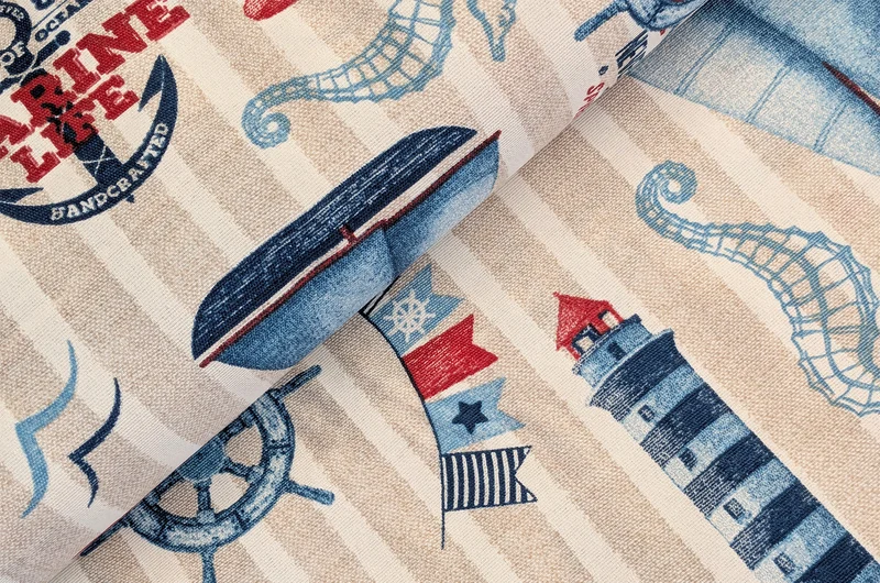 Dekostoff Leuchtturm & Boote *Ab 50 cm