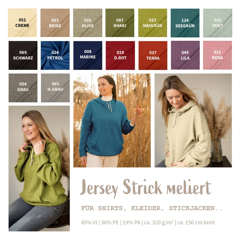 Jersey Strick meliert *Ab 50cm