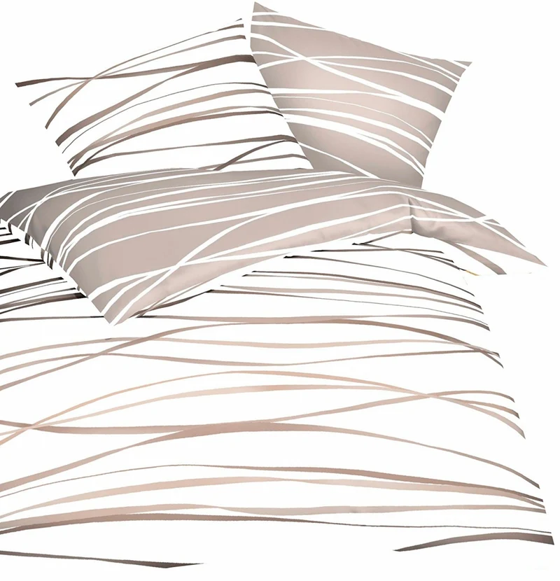 Kaeppel Fein Biber Bettwäsche Motion Wellen Rubin 155x220 cm + 80x80 cm