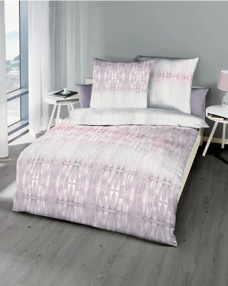 Kaeppel Mako Satin Bettwäsche Streifen Farbverlauf Taube Mauve Symmetry