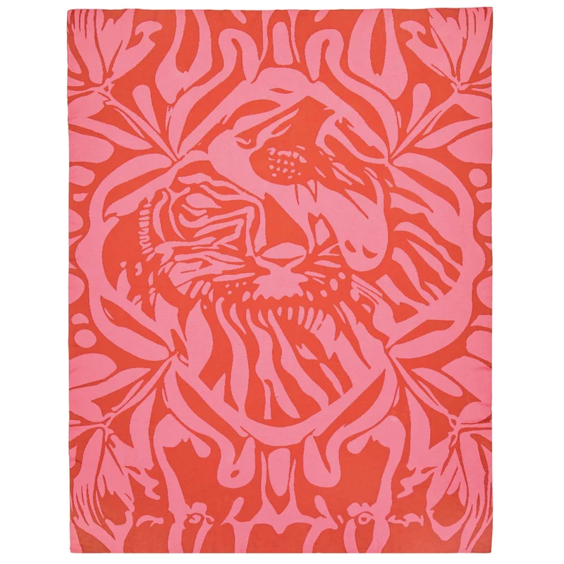 SPORTALM Luxus Wohndecke - 100% Baumwolle - Tigermuster 130x170cm