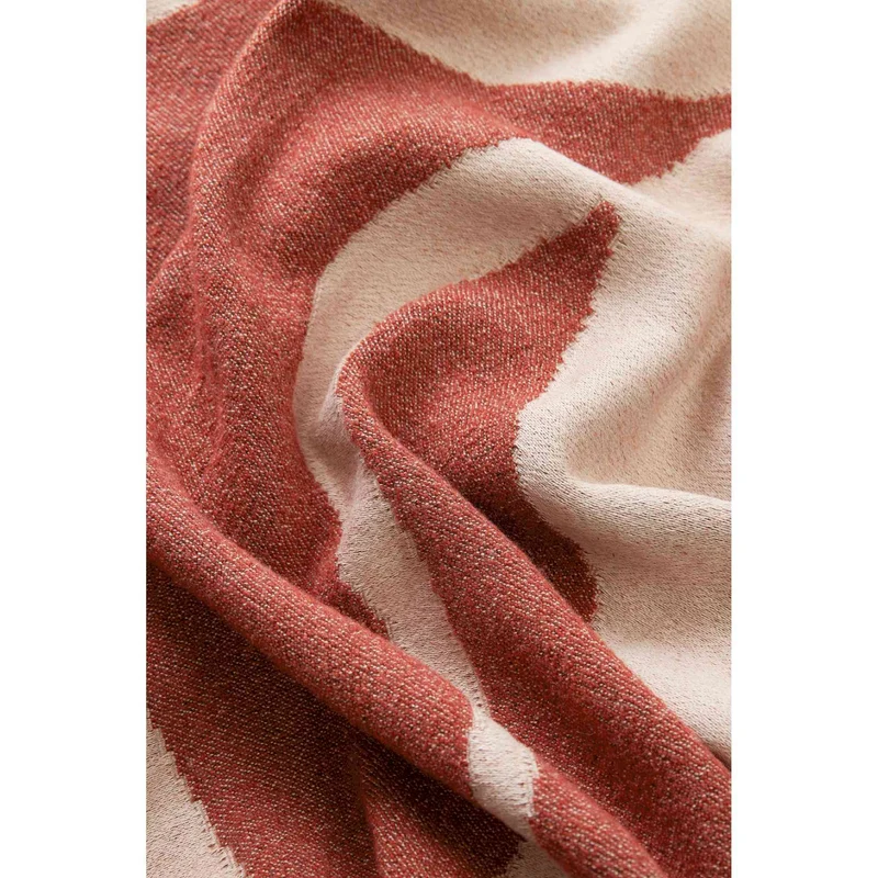 SCHÖNER WOHNEN Kuscheldecke - Baumwoll-Mix - Blättermotiv 130x170cm