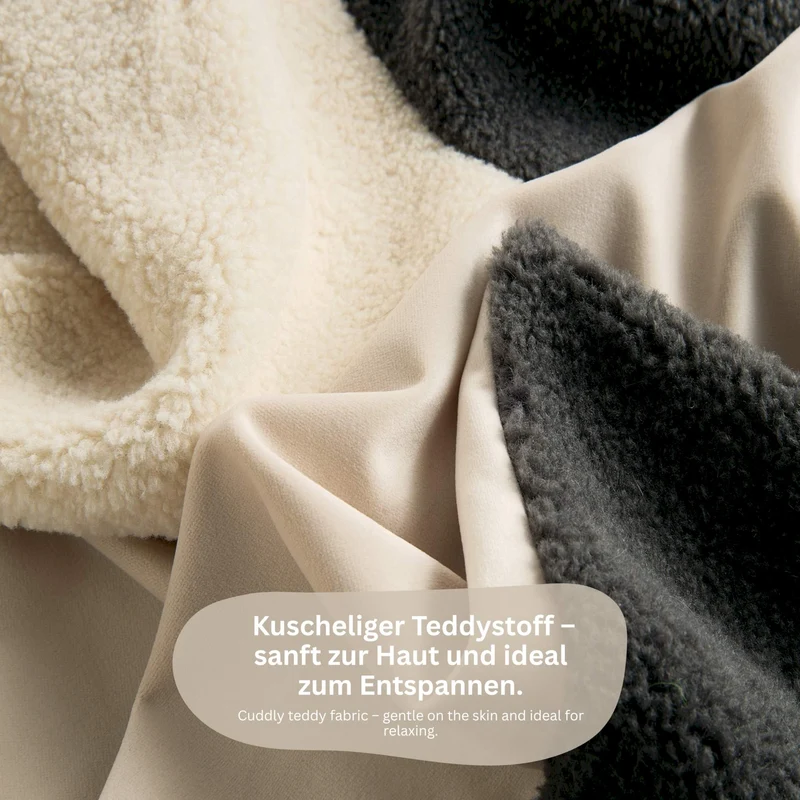 TOM TAILOR Kuscheldecke - flauschiger Teddystoff & Velvet - 130x170cm