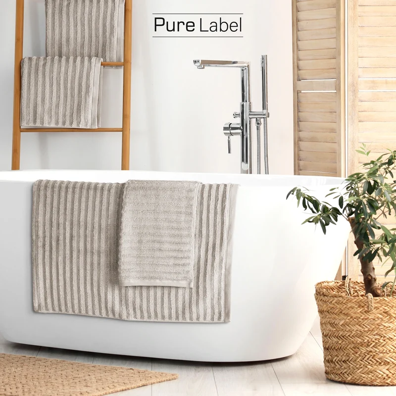 Handtuch Sets "Waves" - Taupe - 2x16x21 + 4x30x50 + 4x50x100 + 2x70x140 cm