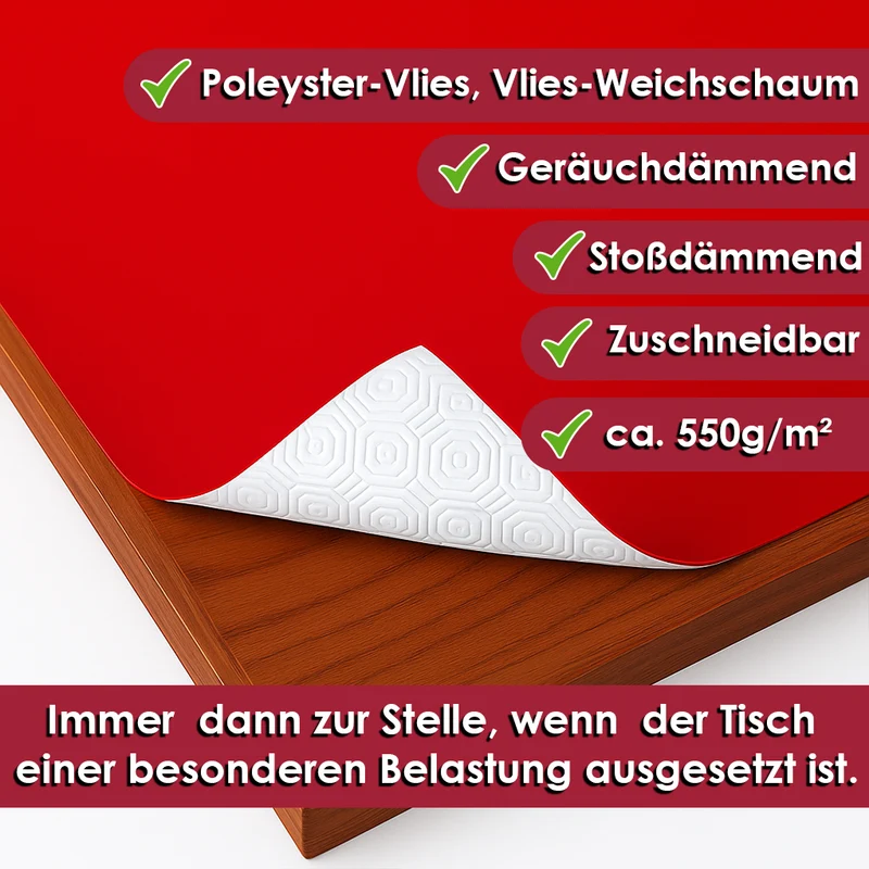 Tischpolster casino rot eckig