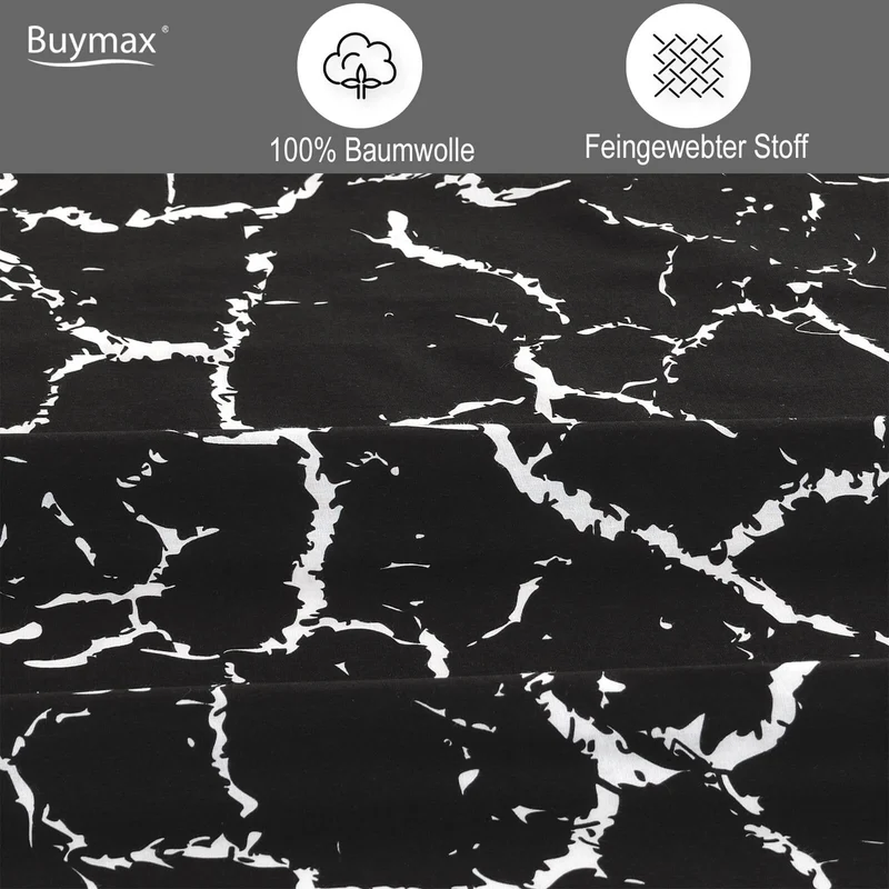 Renforcé Bettwäsche "Mercer Black", 100% Baumwolle, Reißverschluss, 80x80 cm Kissenbezug