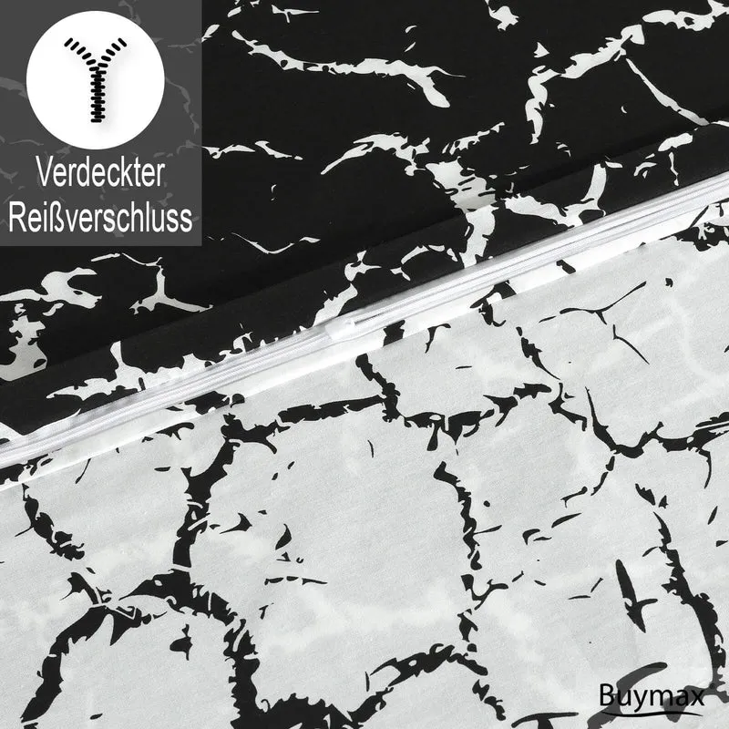 Renforcé Bettwäsche "Mercer Black", 100% Baumwolle, Reißverschluss, 80x80 cm Kissenbezug