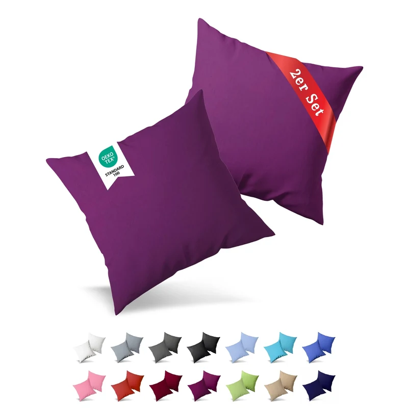 Jersey Kissenbezug, 2er-Set, 40x80 cm